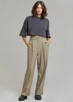 Paper Moon CLOTHING Cera Cropped Tee - Charcoal