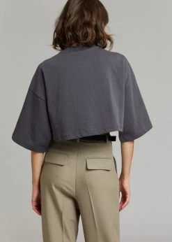 Paper Moon CLOTHING Cera Cropped Tee - Charcoal