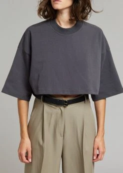 Paper Moon CLOTHING Cera Cropped Tee - Charcoal