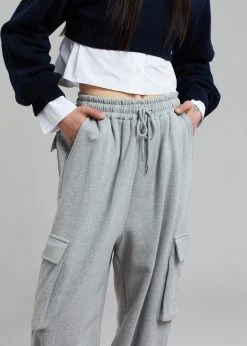 The Frankie Shop Chava Cargo Joggers - Heather Grey