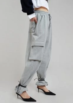 The Frankie Shop Chava Cargo Joggers - Heather Grey