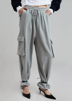 The Frankie Shop Chava Cargo Joggers - Heather Grey