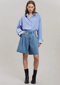 Agit CLOTHING Christa Striped Shirt - Blue