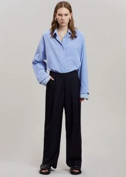 Agit CLOTHING Christa Striped Shirt - Blue