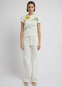 Christopher Esber Landscape Rib Tee - Multi Bind Ivory CLOTHING