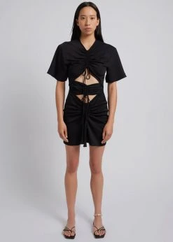 Christopher Esber Ruched Multi Tie Mini Dress - Black