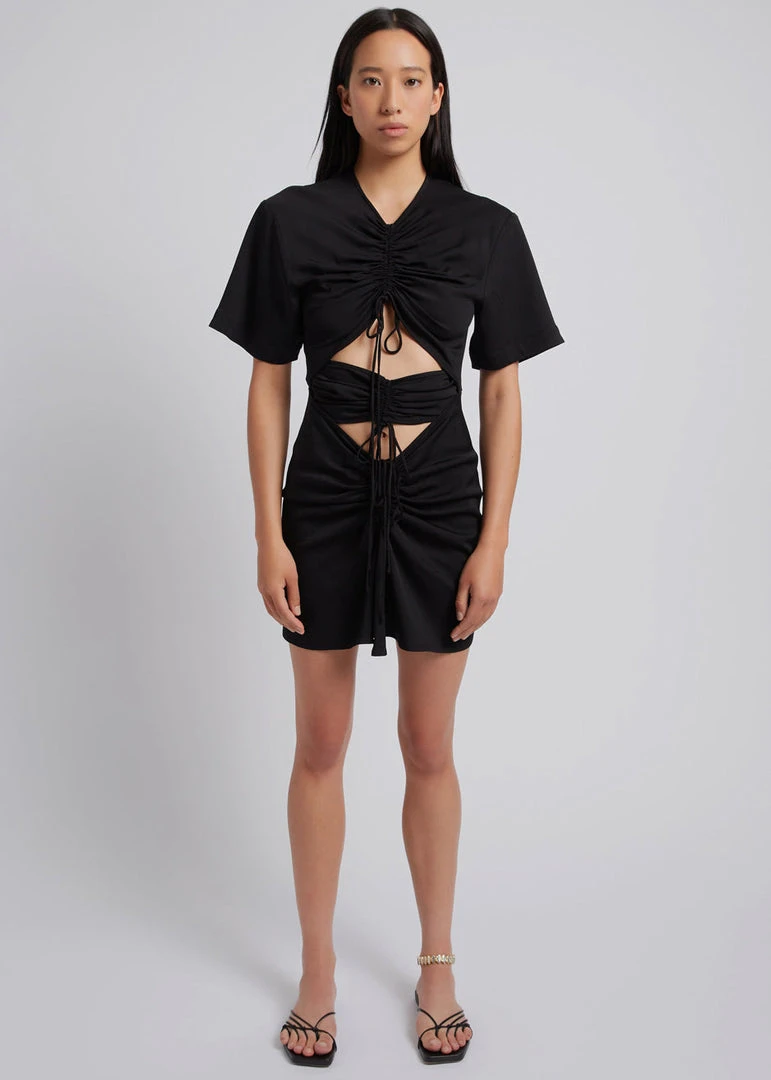 Christopher Esber Ruched Multi Tie Mini Dress - Black