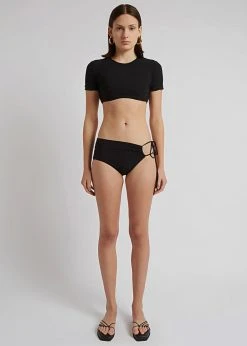 CLOTHING Christopher Esber Ruched Side Tie Brief - Black