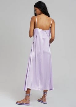 Plus Hong Cordelia Satin Dress - Lilac