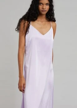 Plus Hong Cordelia Satin Dress - Lilac