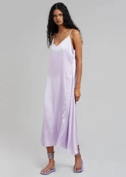Plus Hong Cordelia Satin Dress - Lilac