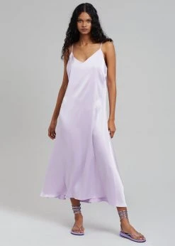 Plus Hong Cordelia Satin Dress - Lilac