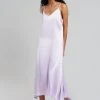 Plus Hong Cordelia Satin Dress - Lilac