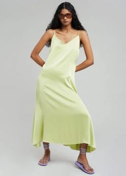 Plus Hong CLOTHING Cordelia Satin Dress - Lime