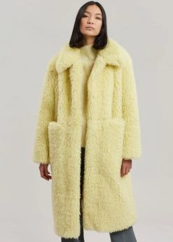 Art Is Over Dafna Sherpa Coat - Lemon CLOTHING