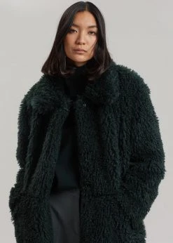 Art Is Over Dafna Sherpa Coat - Pine