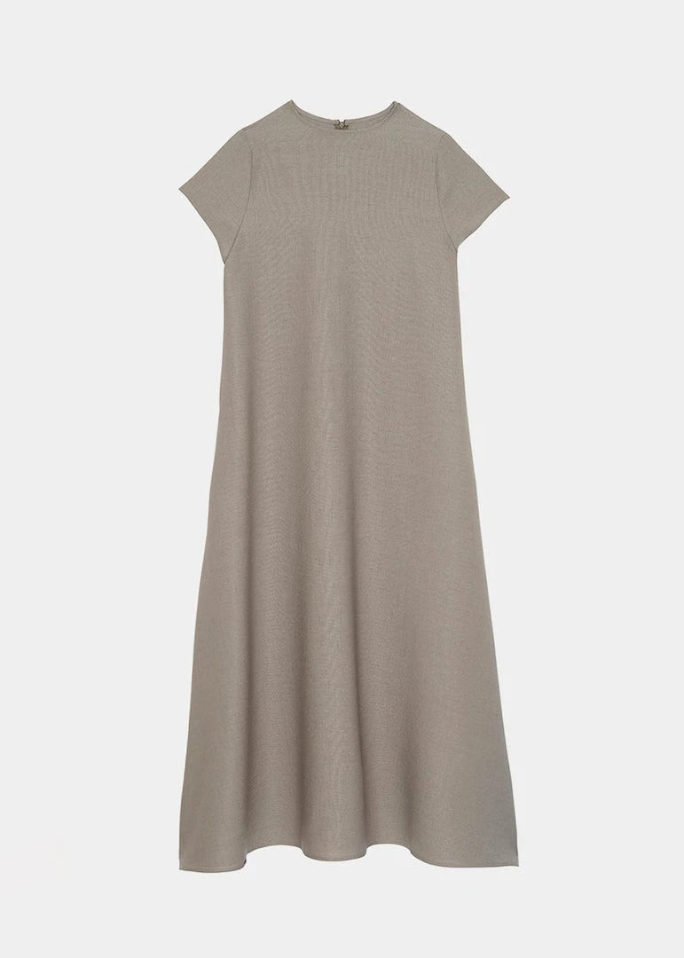 The Frankie Shop Dakota A-Line Dress - Slate Green CLOTHING