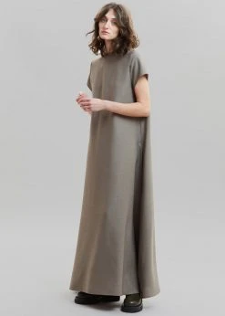 The Frankie Shop Dakota A-Line Dress - Slate Green CLOTHING