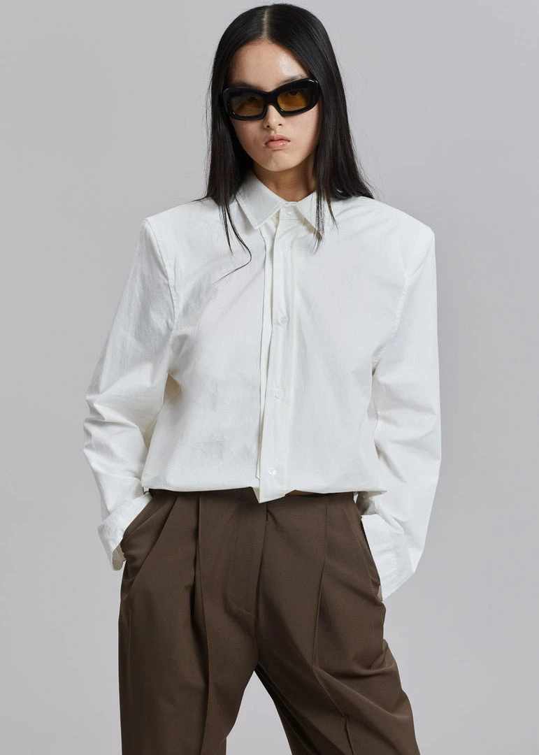 Another J CLOTHING Daor Padded Shoulder Shirt - Optic White