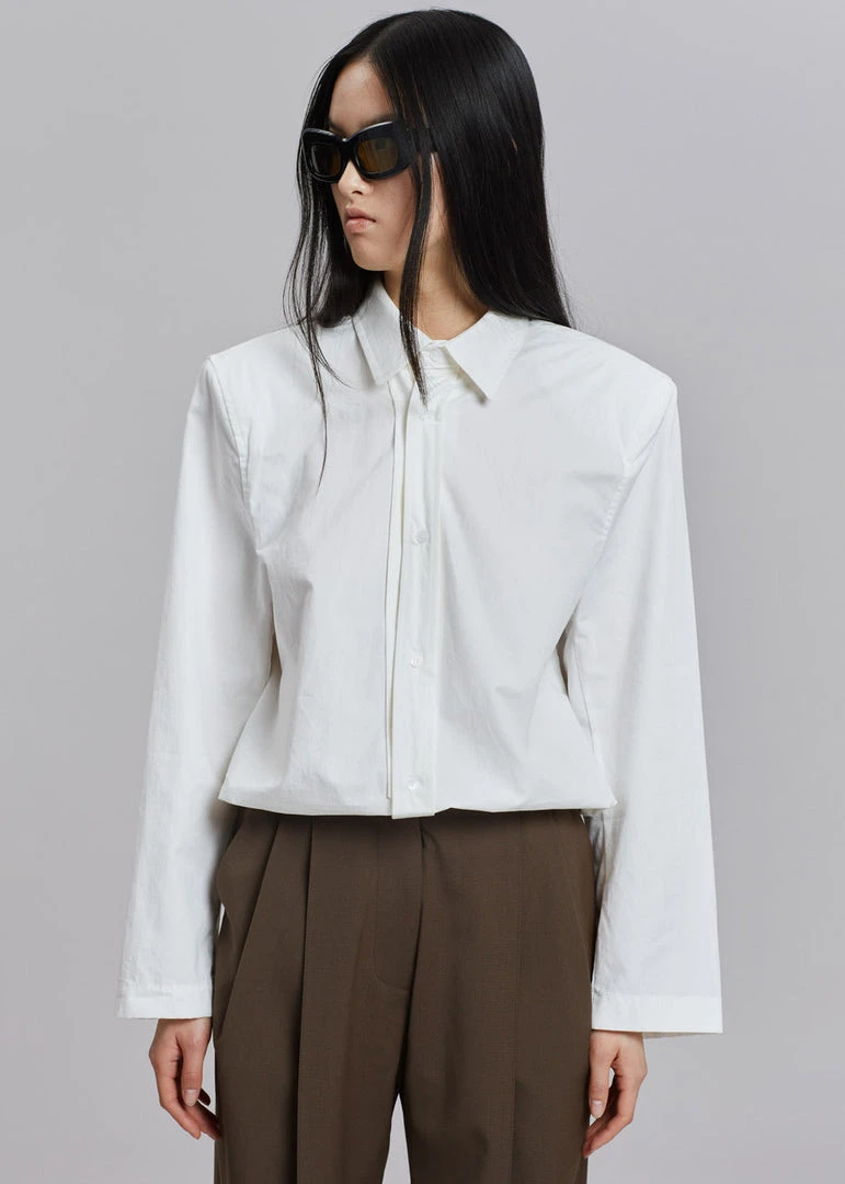 Another J CLOTHING Daor Padded Shoulder Shirt - Optic White