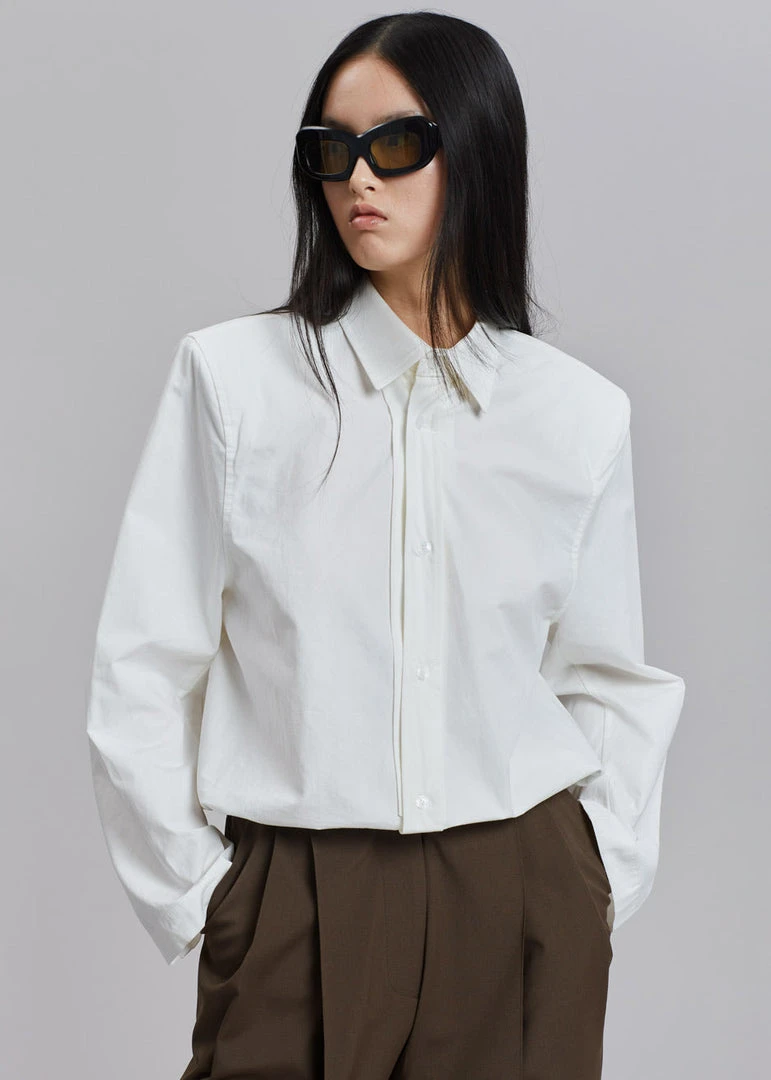 Another J CLOTHING Daor Padded Shoulder Shirt - Optic White