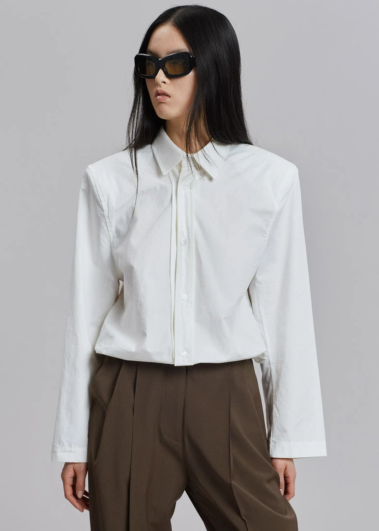 Another J CLOTHING Daor Padded Shoulder Shirt - Optic White
