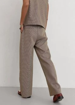 The Frankie Shop CLOTHING Desio Houndstooth Pants - Chocolate