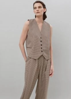 The Frankie Shop CLOTHING Desio Houndstooth Pants - Chocolate