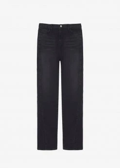 Paper Moon Destry Front Slit Jeans - Black CLOTHING