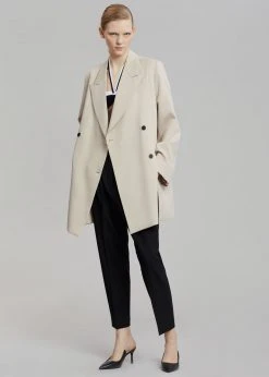 The Frankie Shop Dillon Split Hem Jacket - Cream