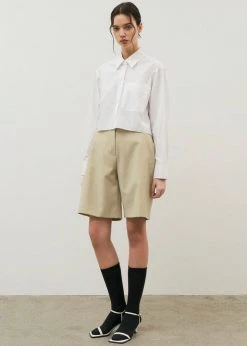 Maimia CLOTHING Ede Cropped Button Shirt - White