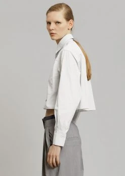 Maimia CLOTHING Ede Cropped Button Shirt - White