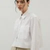 Maimia CLOTHING Ede Cropped Button Shirt - White