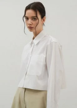 Maimia CLOTHING Ede Cropped Button Shirt - White