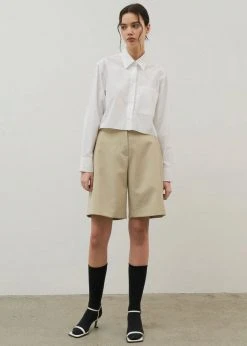 Maimia CLOTHING Ede Cropped Button Shirt - White