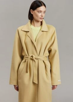 By Flow CLOTHING Edi Belted Coat - Custard