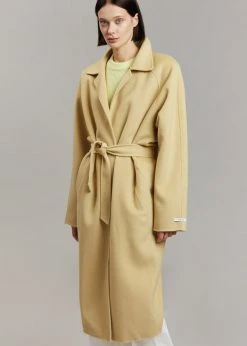 By Flow CLOTHING Edi Belted Coat - Custard