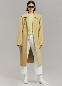 By Flow CLOTHING Edi Belted Coat - Custard