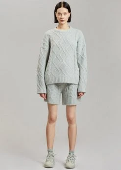 The Frankie Shop Eira Knit Shorts - Celadon