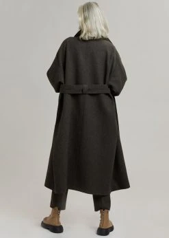 Plus Hong Elan Herringbone Coat - Dark Grey Melange CLOTHING