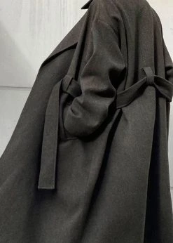 Plus Hong Elan Herringbone Coat - Dark Grey Melange CLOTHING