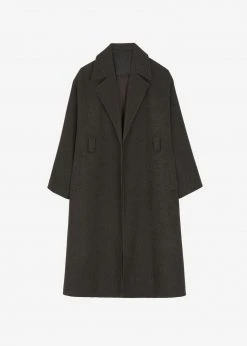 Plus Hong Elan Herringbone Coat - Dark Grey Melange CLOTHING