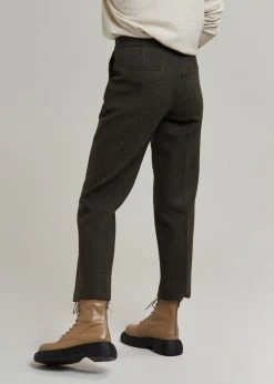 Plus Hong Elan Herringbone Pants - Dark Grey Melange