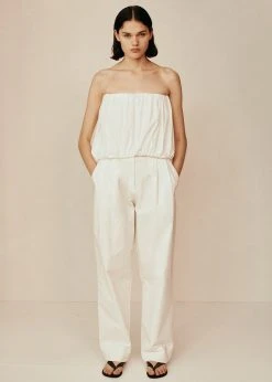 CLOTHING Esse Studios Tailored Cotton Trousers - Ivory
