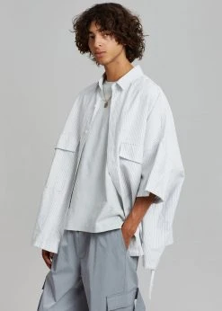 Farmers Market Ethan Pocket Shirt - Slate Stripe