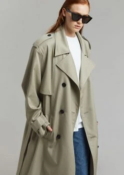 The Frankie Shop Eugene Trench Coat - Pale Khaki