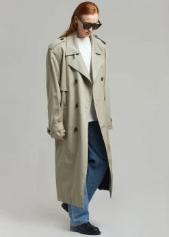 The Frankie Shop Eugene Trench Coat - Pale Khaki