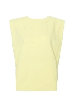 The Frankie Shop TFS X Camille Charrière Eva Padded Shoulder Muscle T-Shirt - Pale Yellow CLOTHING