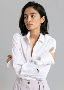 The Frankie Shop Flor Silky Shirt - Pink Stripe