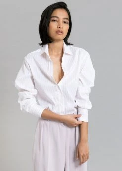 The Frankie Shop Flor Silky Shirt - Pink Stripe